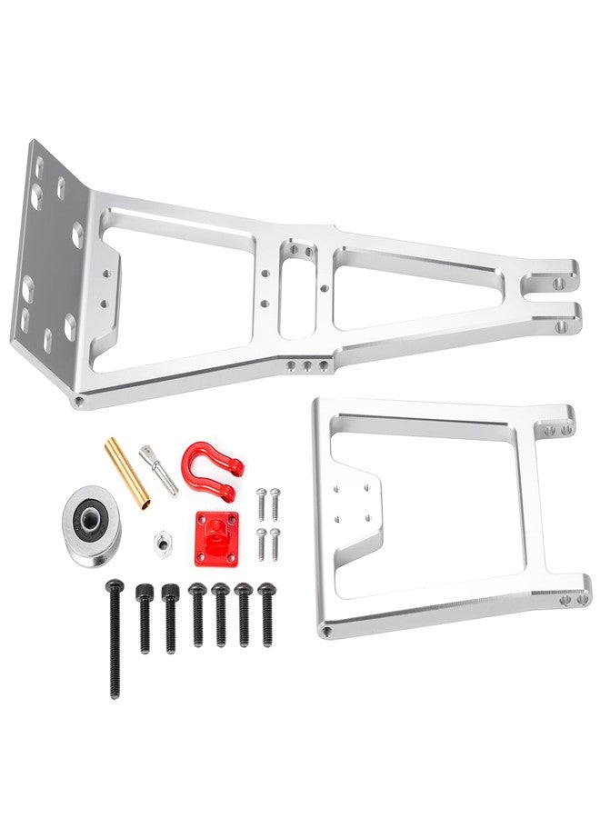 MORFUM 1/10 Scale RC Tow Truck Build Kit, Winch Double Stent Rescue Tow Crane Arm Wrecker Kit for 1/10 RC Crawler SCX10 TRX4 Capra LCG Chassis Tools (Silver) - Image 2